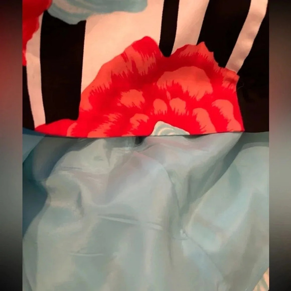 NANETTE LEPORE EUC WOMENS DRESS MINI SUMMER BLUE BLACK GREEN WEDDING WHITE SZ 2 - Picture 8 of 8